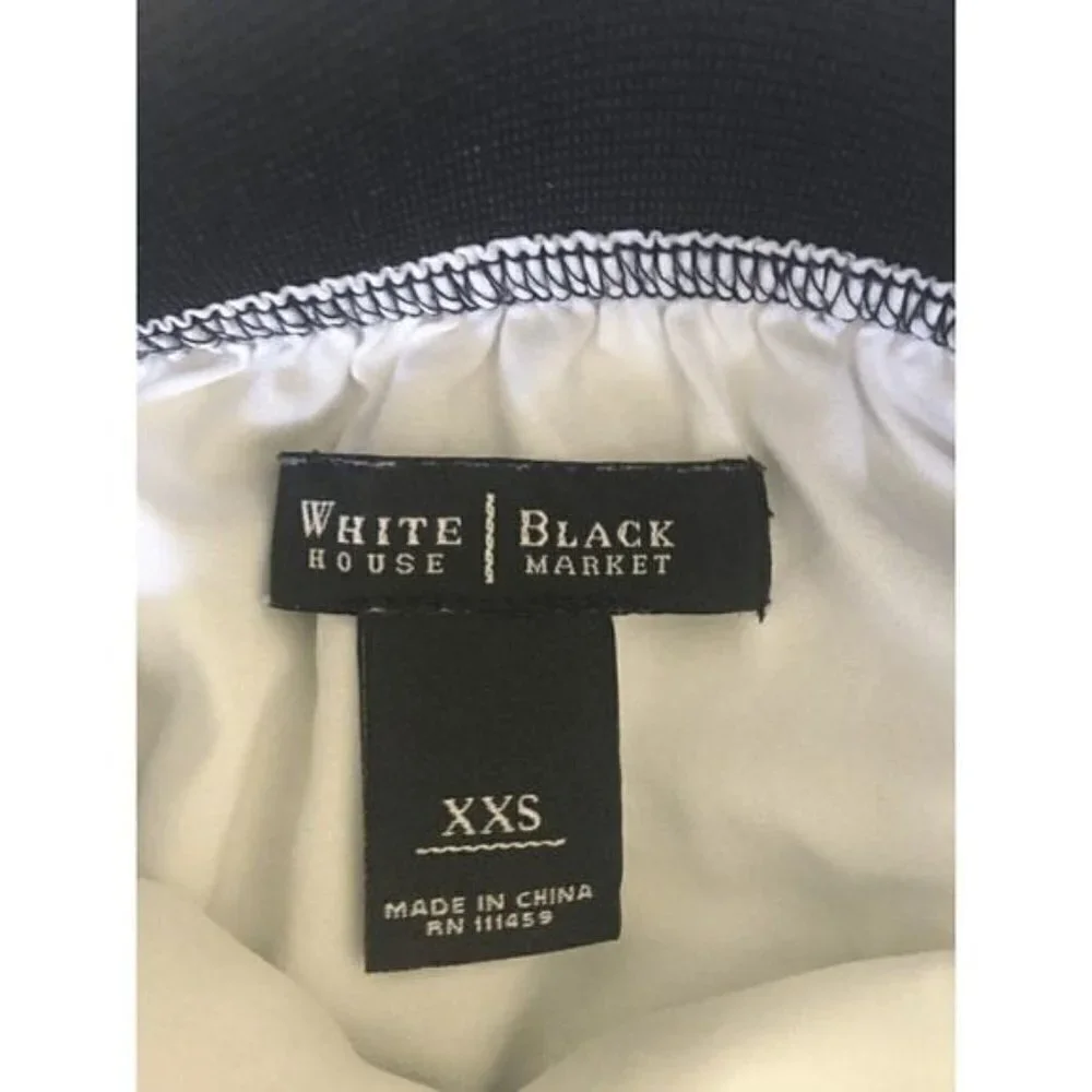 White House Black Market Skirt Size XXS Tiered Ruffle Black White Elastic Waist